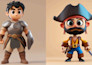 design 3d cute cartoon character modeling for mascot, printing, animation, game